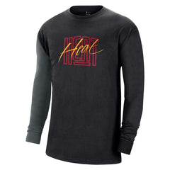 Nike Miami Heat Courtside Versus Flight MAX90 Long Sleeve T-Shirt Black