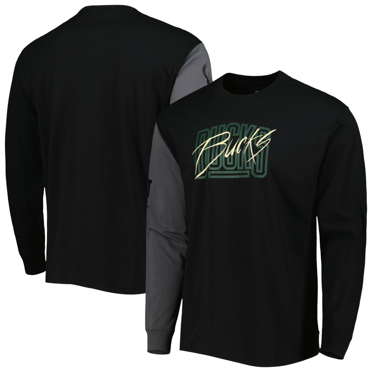 Nike Milwaukee Bucks Courtside Versus Flight MAX90 Long Sleeve T-Shirt Black