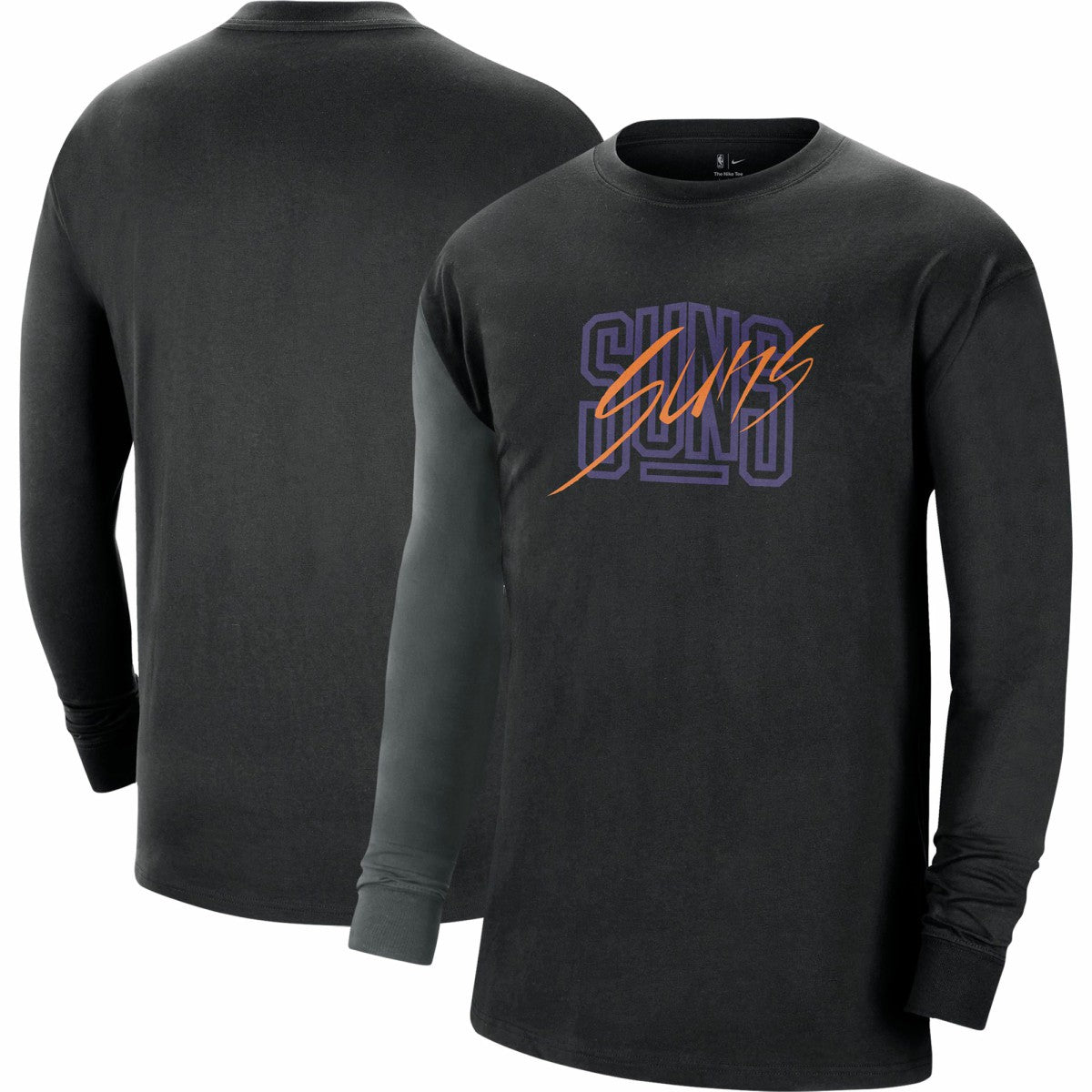 Nike Phoenix Suns Courtside Versus Flight MAX90 Long Sleeve T-Shirt Black