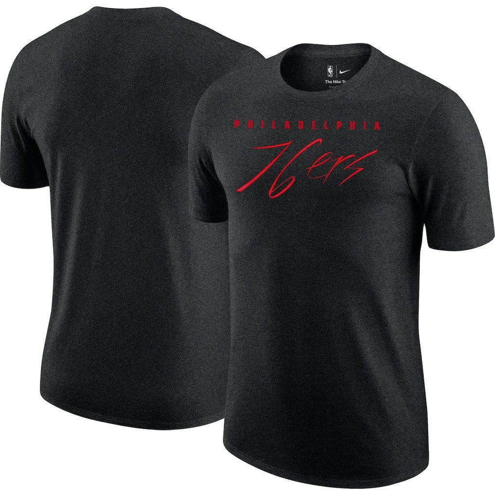 Nike Philadelphia 76ers Courtside Versus Flight Max90 T-Shirt Heather Black