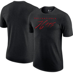 Nike Philadelphia 76ers Courtside Versus Flight Max90 T-Shirt Heather Black