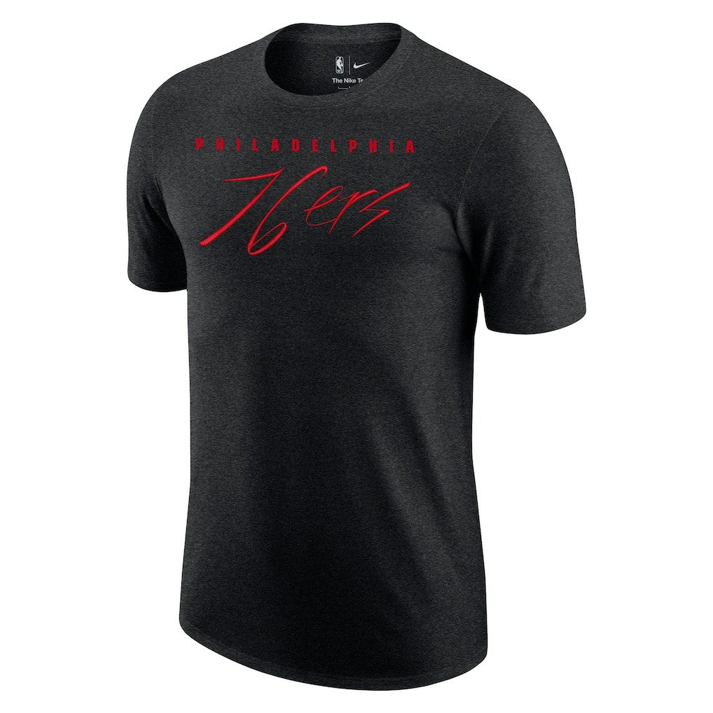 Nike Philadelphia 76ers Courtside Versus Flight Max90 T-Shirt Heather Black