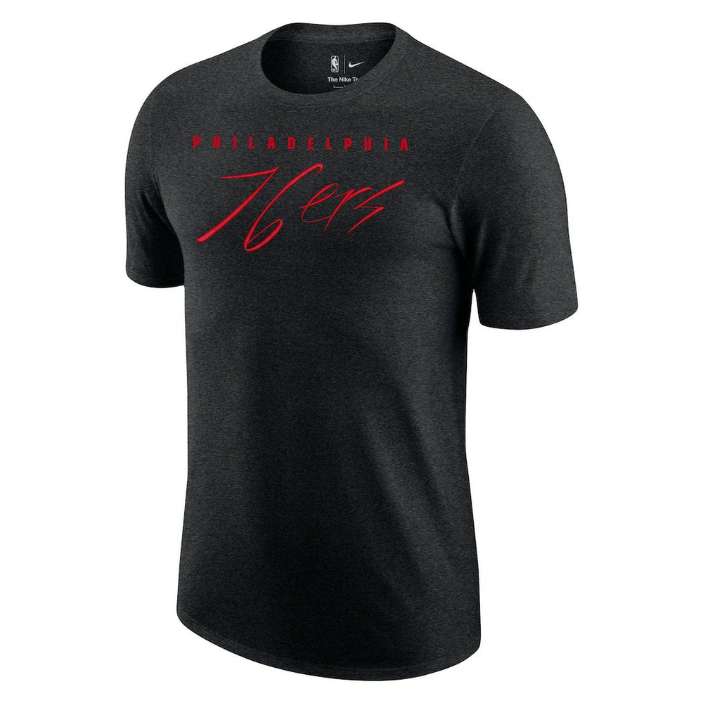 Nike Philadelphia 76ers Courtside Versus Flight Max90 T-Shirt Heather Black