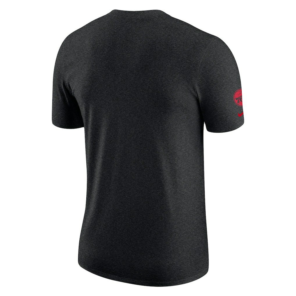 Nike Philadelphia 76ers Courtside Versus Flight Max90 T-Shirt Heather Black
