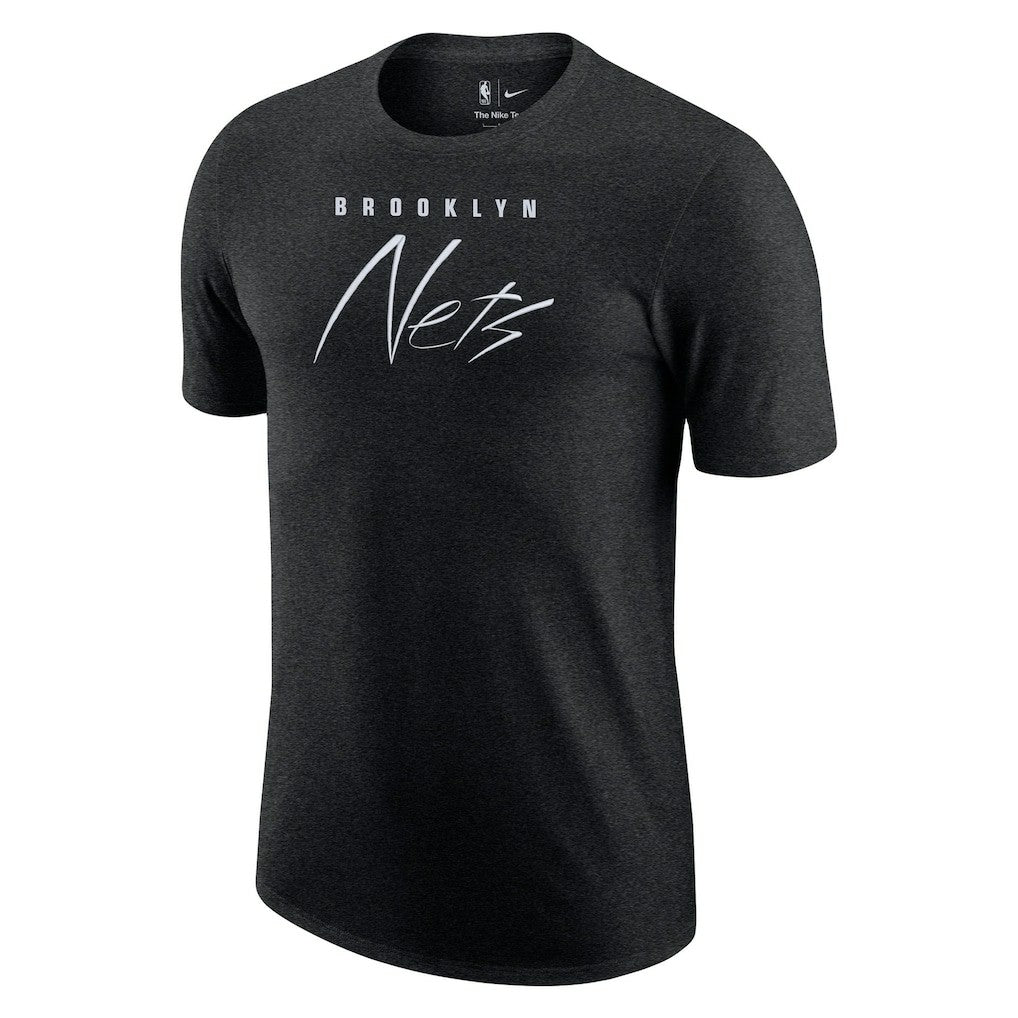 Nike Brooklyn Nets Courtside Versus Flight Max90 T-Shirt Heather Black
