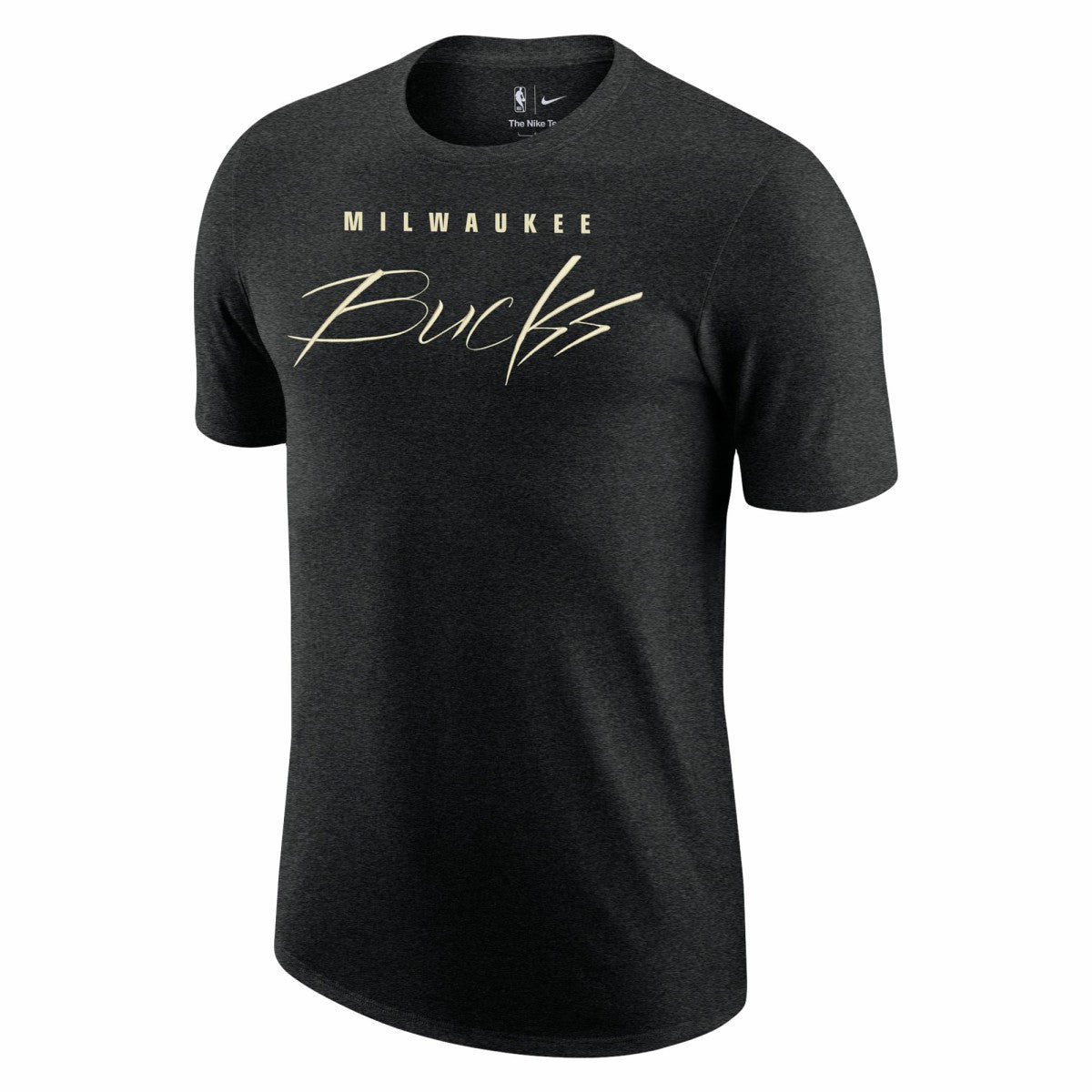 Nike Milwaukee Bucks Courtside Versus Flight Max90 T-Shirt Heather Black
