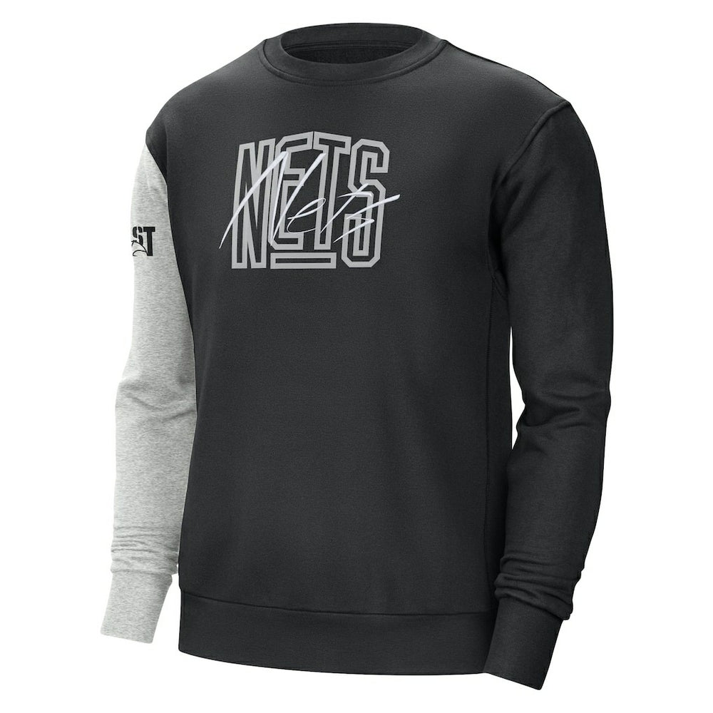 Nike Brooklyn Nets Courtside Versus Force & Flight Pullover Sweatshirt Black/Heather Gray
