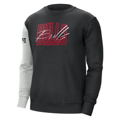 Nike Chicago Bulls Courtside Versus Force & Flight Pullover Sweatshirt Black/Heather Gray