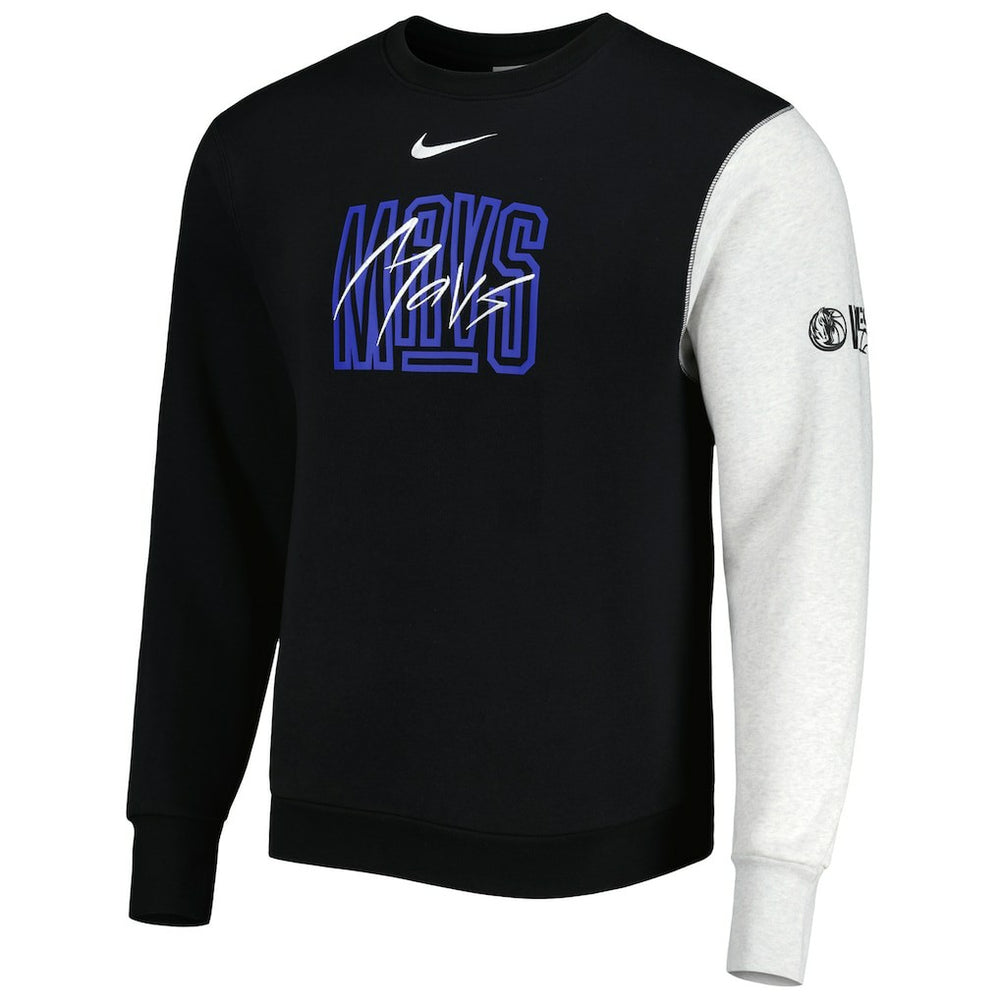 Nike Dallas Mavericks Courtside Versus Force & Flight Pullover Sweatshirt Black/Heather Gray