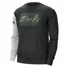 Nike Milwaukee Bucks Courtside Versus Force & Flight Pullover Sweatshirt Black/Heather Gray