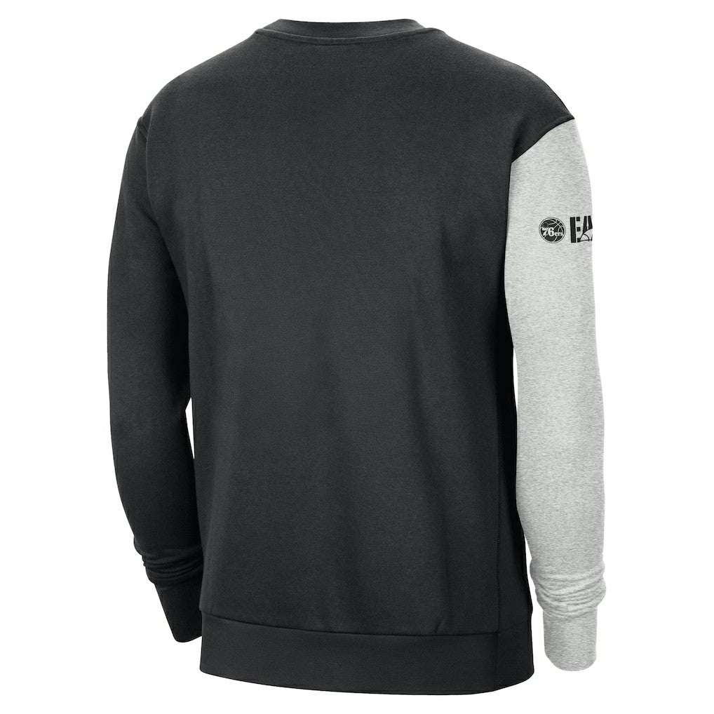Nike Philadelphia 76ers Courtside Versus Force & Flight Pullover Sweatshirt Black/Heather Gray