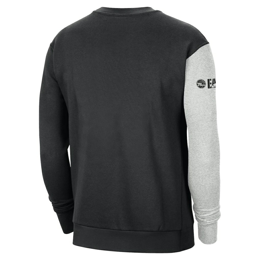 Nike Philadelphia 76ers Courtside Versus Force & Flight Pullover Sweatshirt Black/Heather Gray