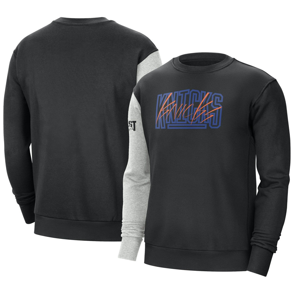 Nike New York Knicks Courtside Versus Force & Flight Pullover Sweatshirt Black/Heather Gray