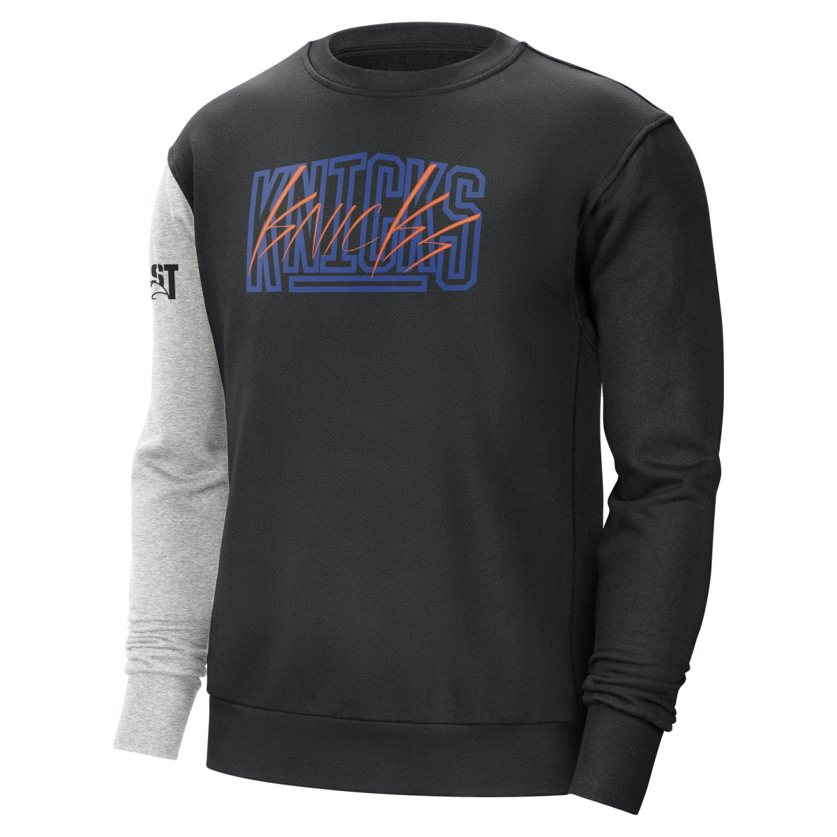 Nike New York Knicks Courtside Versus Force & Flight Pullover Sweatshirt Black/Heather Gray