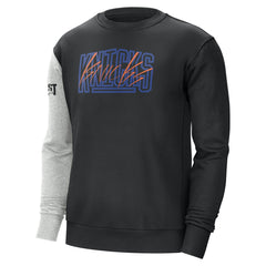 Nike New York Knicks Courtside Versus Force & Flight Pullover Sweatshirt Black/Heather Gray
