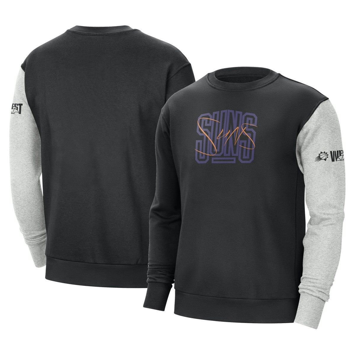 Nike Phoenix Suns Courtside Versus Force & Flight Pullover Sweatshirt Black/Heather Gray
