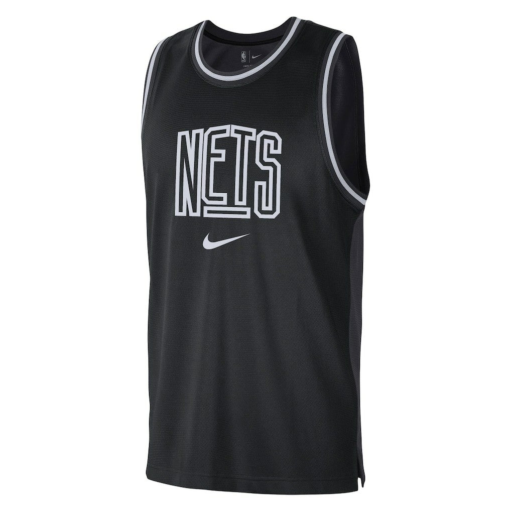 Nike Brooklyn Nets Courtside Versus Force Split DNA Performance Mesh Tank Top Black/Anthracite