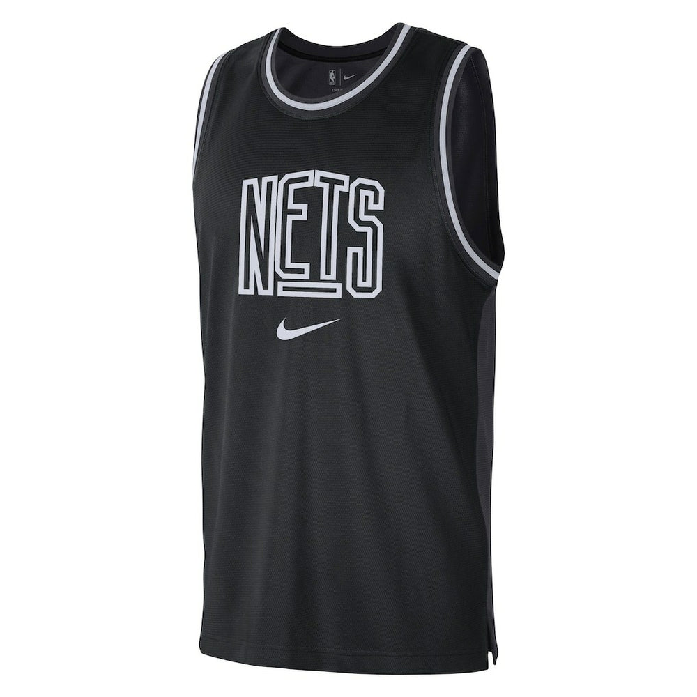 Nike Brooklyn Nets Courtside Versus Force Split DNA Performance Mesh Tank Top Black/Anthracite