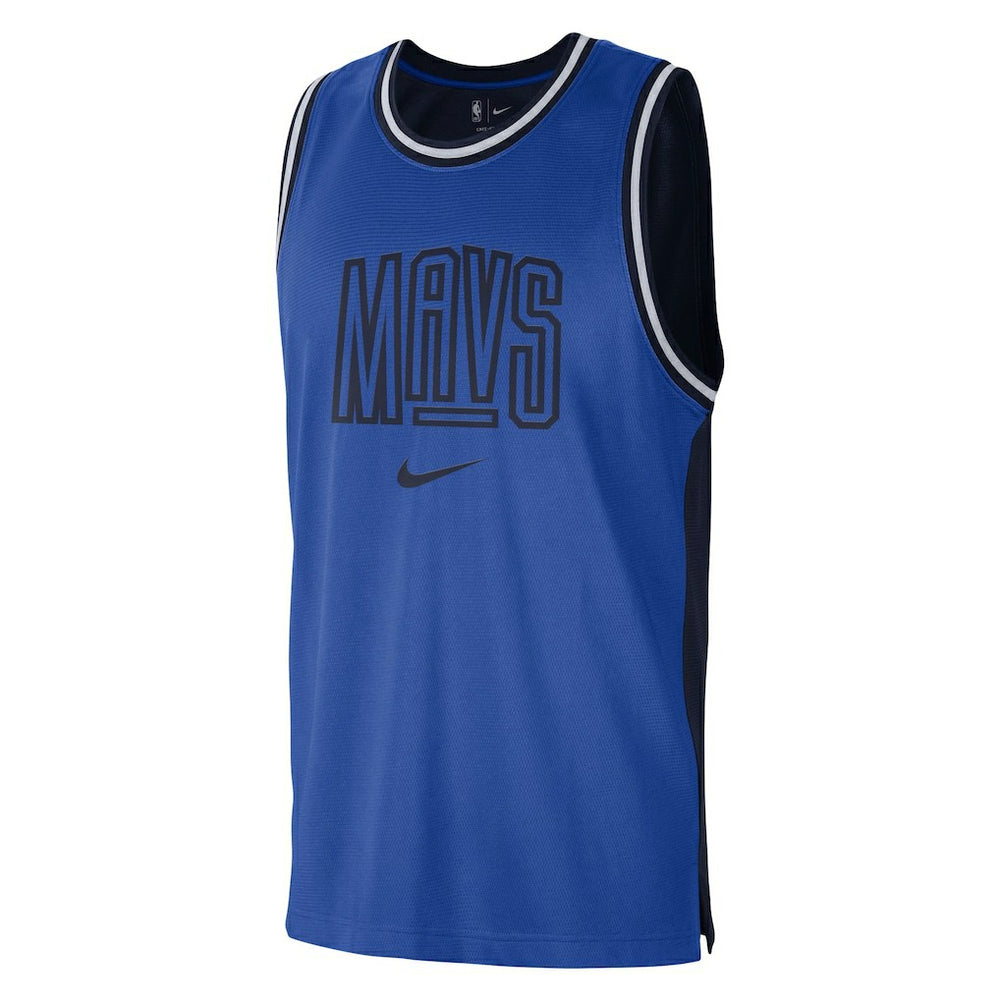 Nike Dallas Mavericks Courtside Versus Force Split DNA Performance Mesh Tank Top Blue/Navy