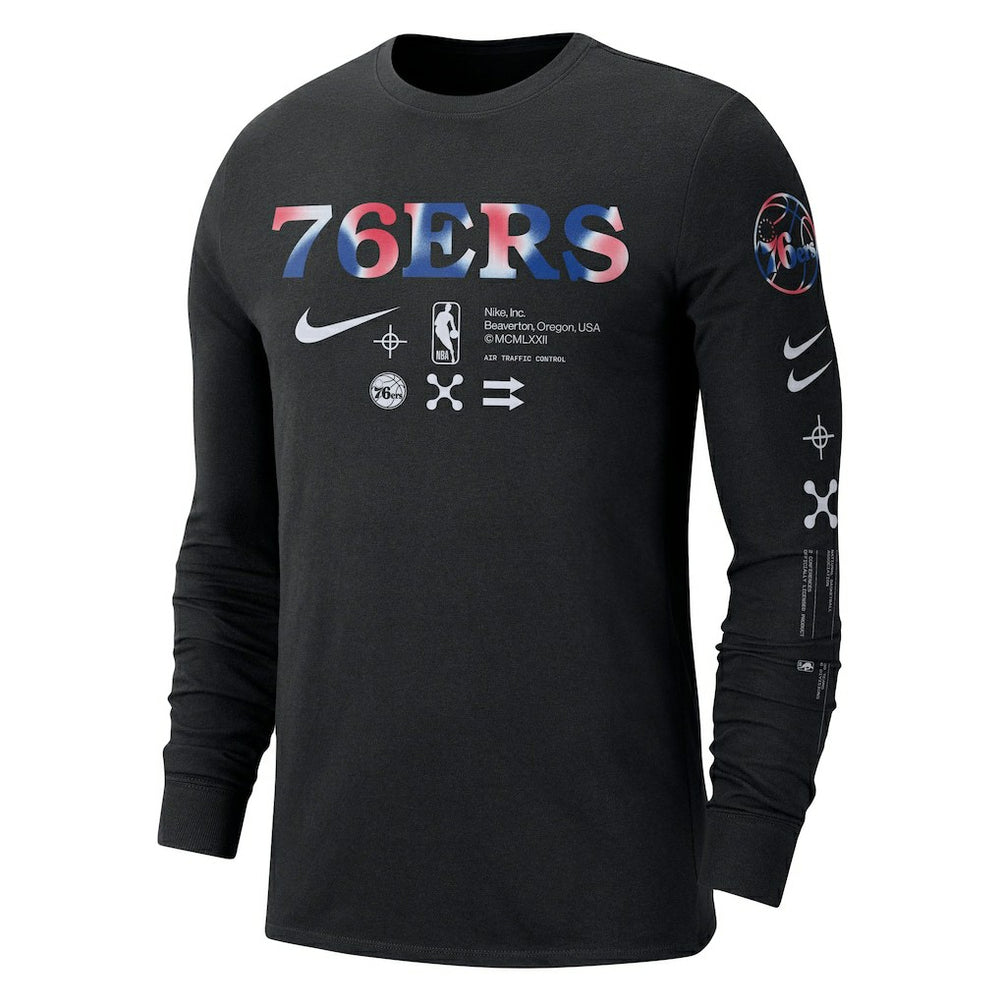 Nike Philadelphia 76ers Essential Air Traffic Control Long Sleeve T-Shirt Black