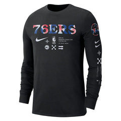 Nike Philadelphia 76ers Essential Air Traffic Control Long Sleeve T-Shirt Black