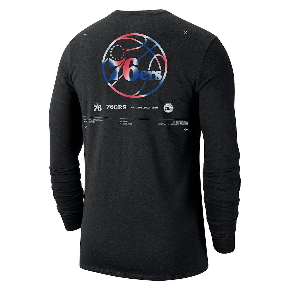 Nike Philadelphia 76ers Essential Air Traffic Control Long Sleeve T-Shirt Black