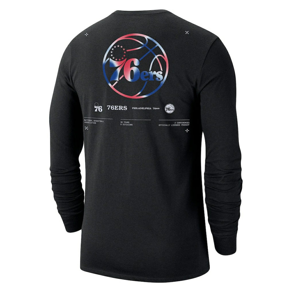 Nike Philadelphia 76ers Essential Air Traffic Control Long Sleeve T-Shirt Black