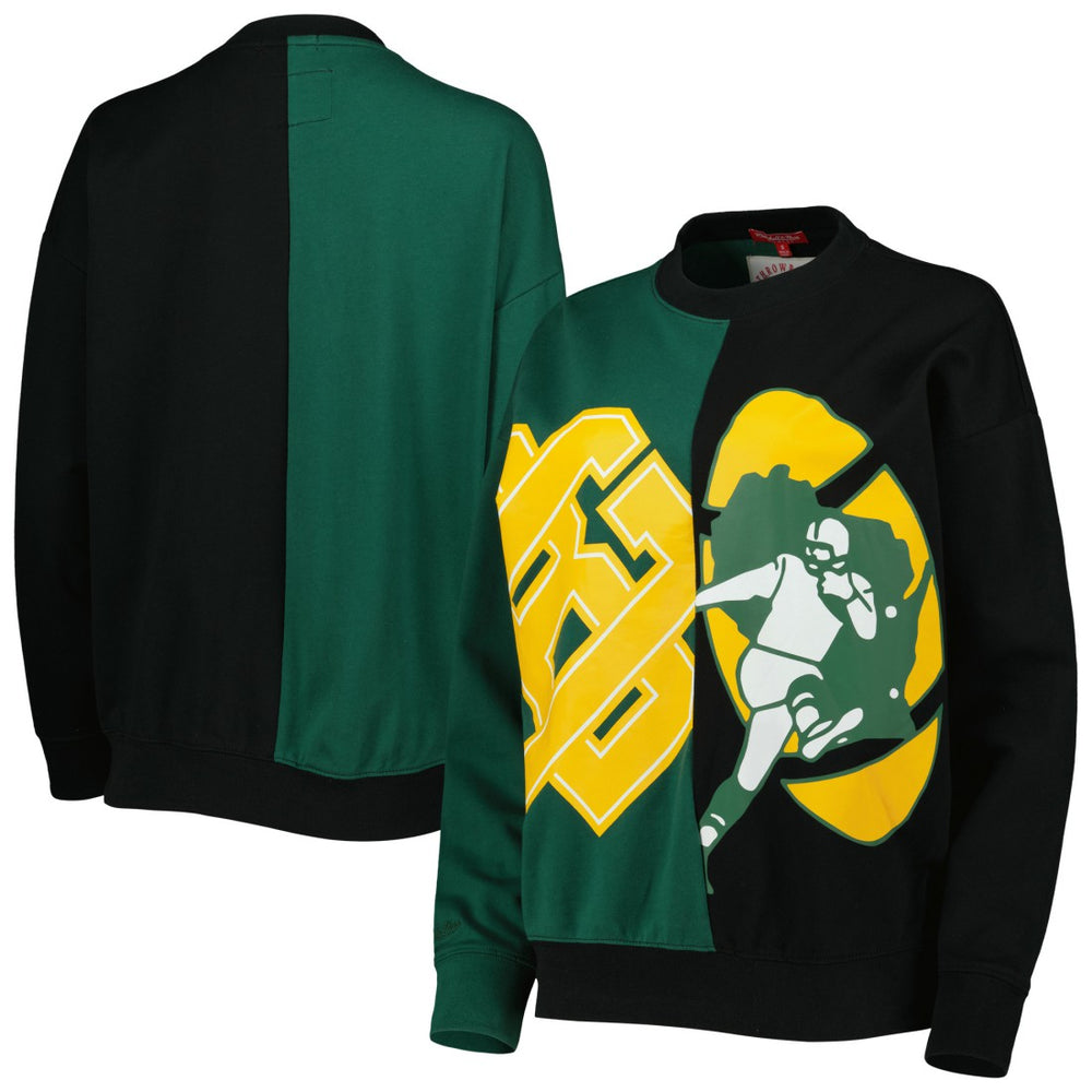 Green Bay Packers Women's Big Face Pullover Sweatshirt - Green/Black - Mitchell & Ness
