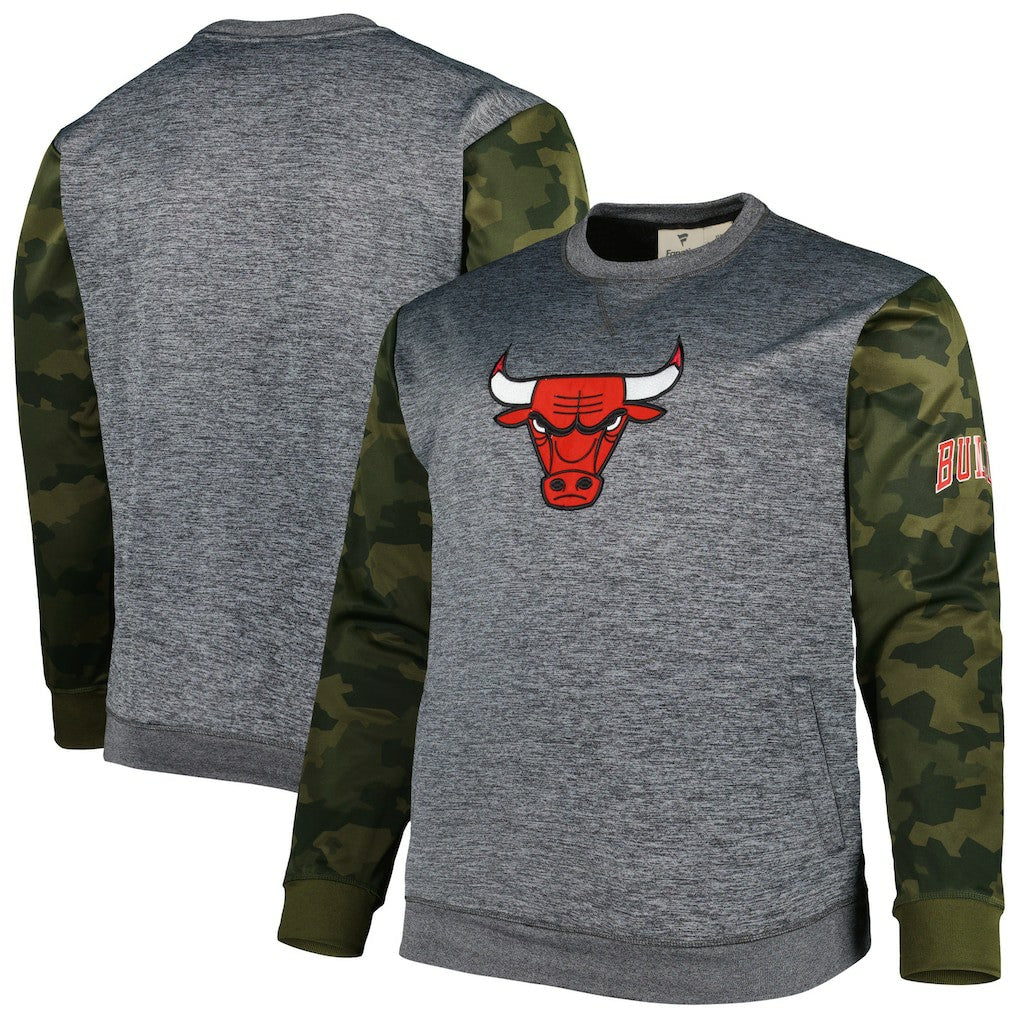Fanatics Chicago Bulls Big & Tall Camo Stitched Sweatshirt Heather Charcoal