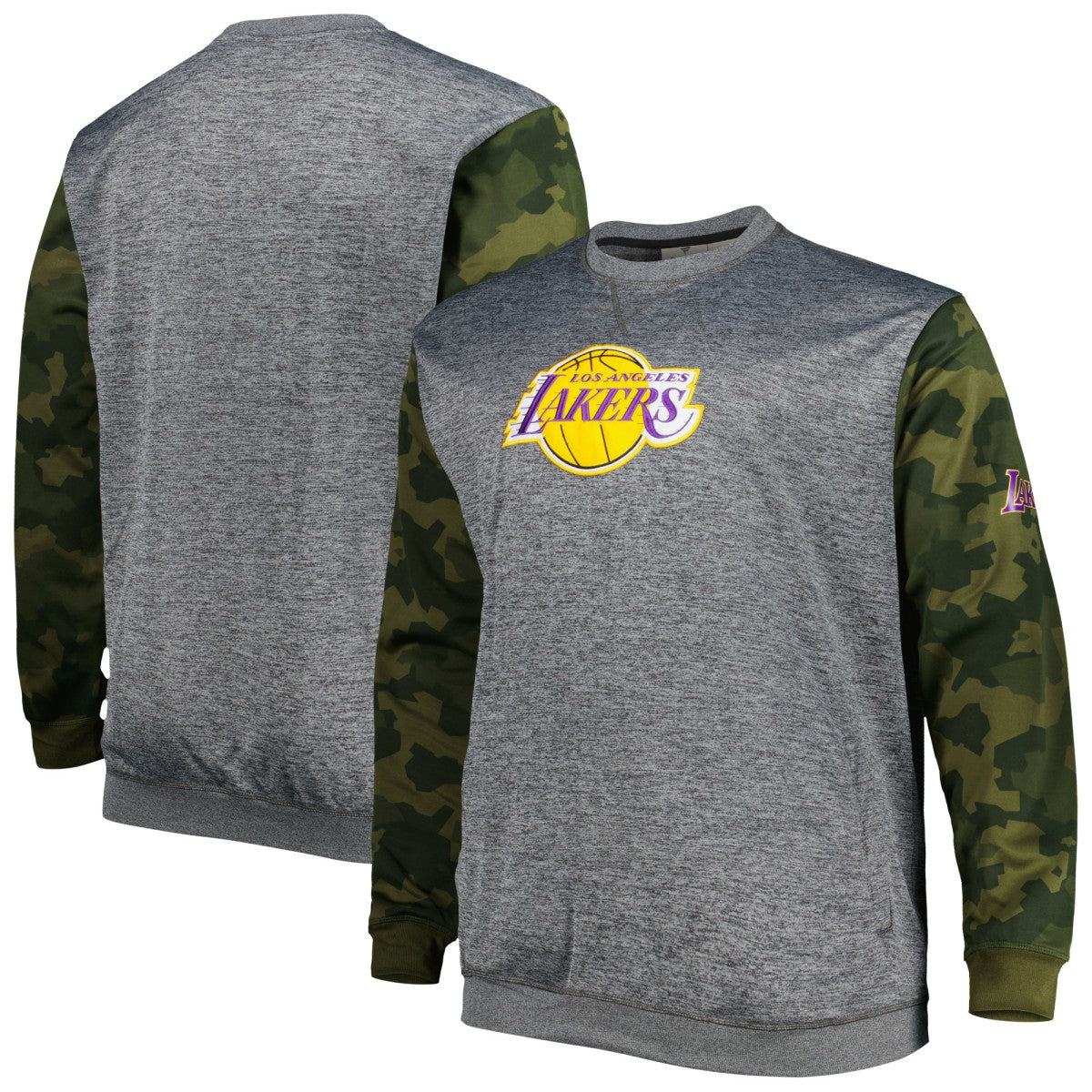 Fanatics Los Angeles Lakers Big & Tall Camo Stitched Sweatshirt Heather Charcoal