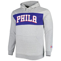 Fanatics Philadelphia 76ers Big & Tall Wordmark Pullover Hoodie Heather Gray