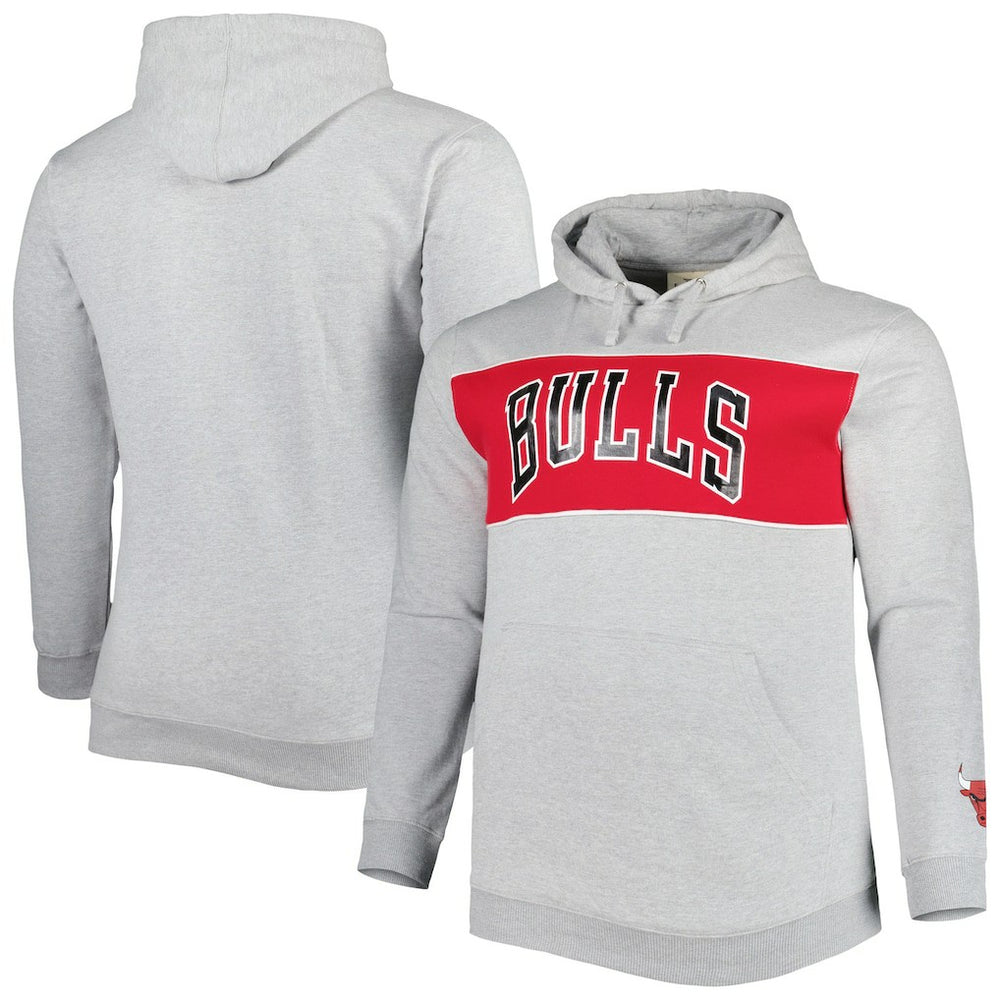 Fanatics Chicago Bulls Big & Tall Wordmark Pullover Hoodie Heather Gray