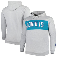 Fanatics Charlotte Hornets Big & Tall Wordmark Pullover Hoodie Heather Gray