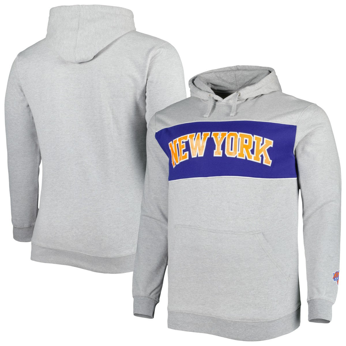 Fanatics New York Knicks Big & Tall Wordmark Pullover Hoodie Heather Gray