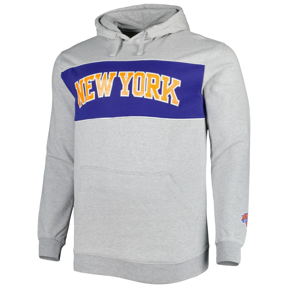 Fanatics New York Knicks Big & Tall Wordmark Pullover Hoodie Heather Gray