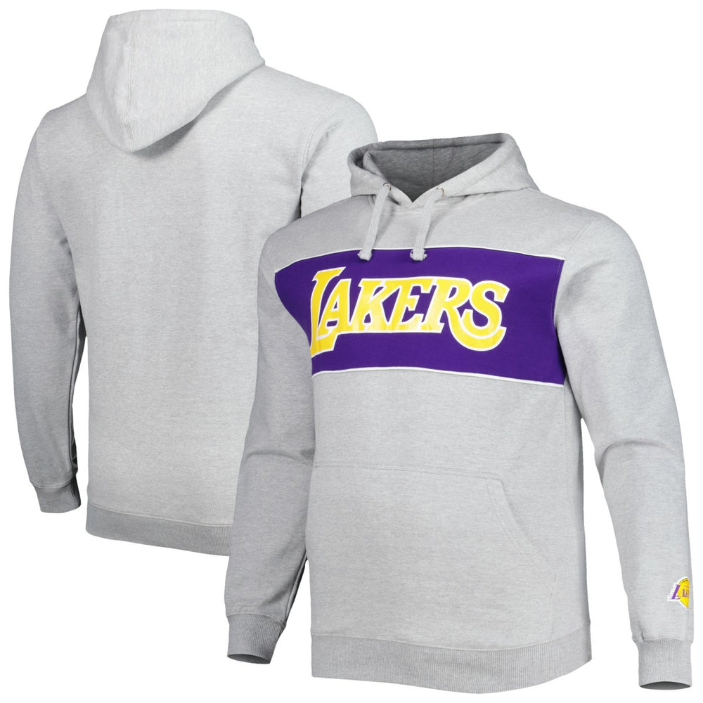 Fanatics Los Angeles Lakers Big & Tall Wordmark Pullover Hoodie Heather Gray