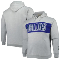 Fanatics Dallas Mavericks Big & Tall Wordmark Pullover Hoodie Heather Gray