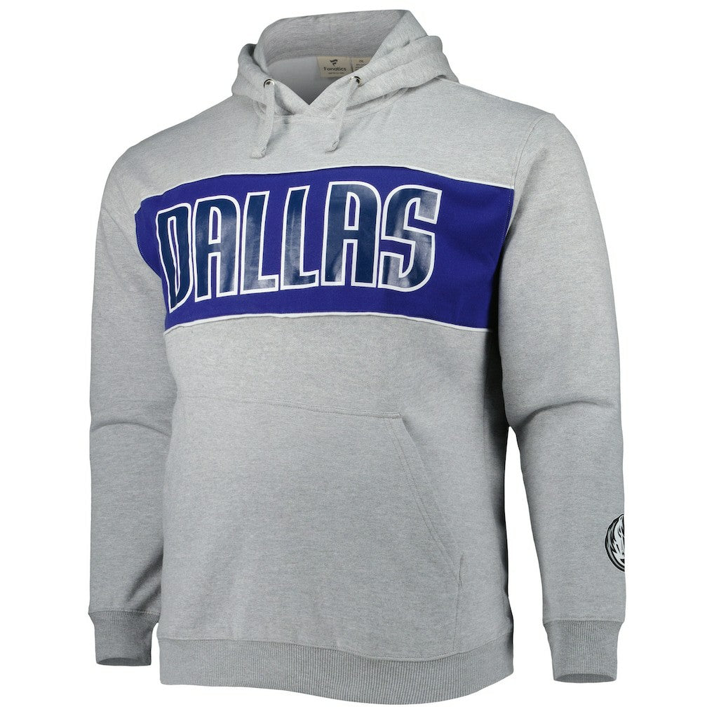 Fanatics Dallas Mavericks Big & Tall Wordmark Pullover Hoodie Heather Gray