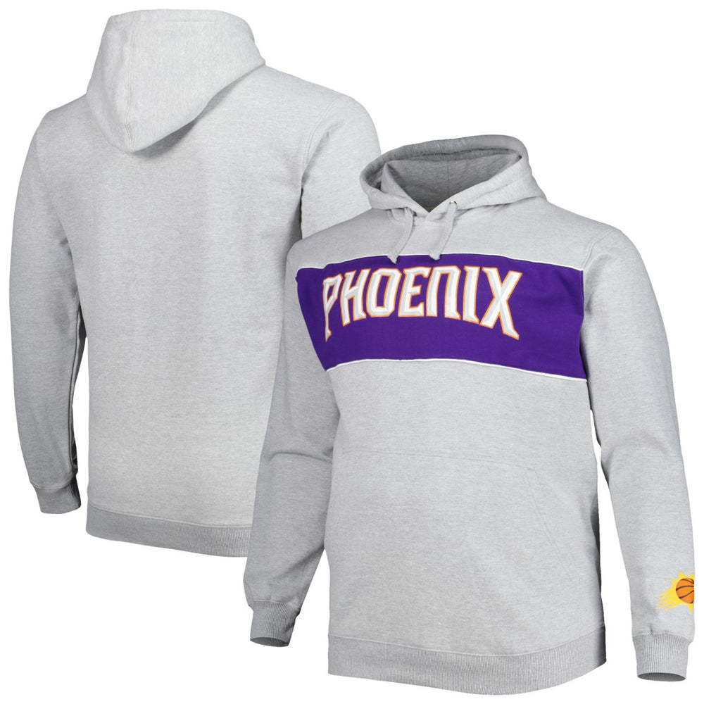 Fanatics Phoenix Suns Big & Tall Wordmark Pullover Hoodie Heather Gray