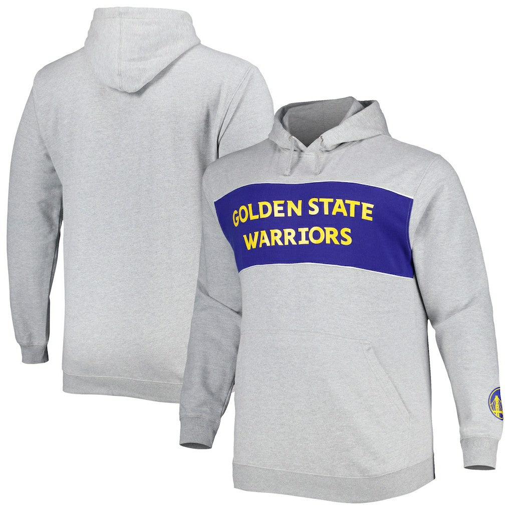 Fanatics Golden State Warriors Big & Tall Wordmark Pullover Hoodie Heather Gray