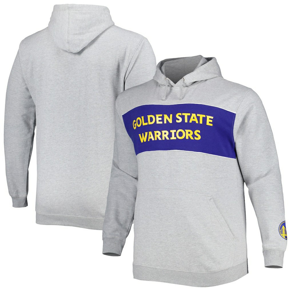 Fanatics Golden State Warriors Big & Tall Wordmark Pullover Hoodie Heather Gray