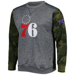 Fanatics Philadelphia 76ers Camo Stitched Sweatshirt Heather Charcoal