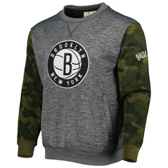 Fanatics Brooklyn Nets Camo Stitched Sweatshirt Heather Charcoal