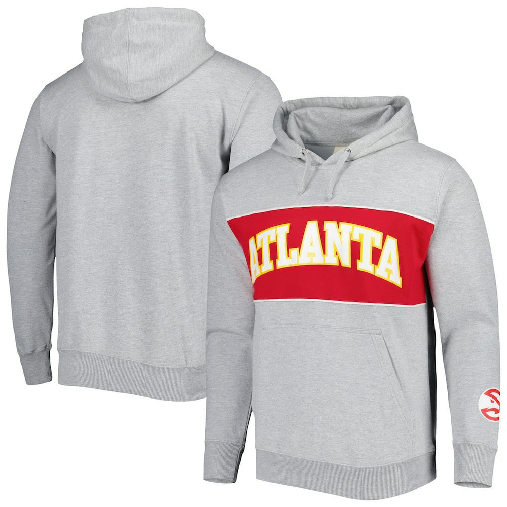 Fanatics Atlanta Hawks Wordmark French Terry Pullover Hoodie Heather Gray