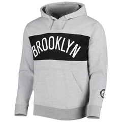 Fanatics Brooklyn Nets Wordmark French Terry Pullover Hoodie Heather Gray