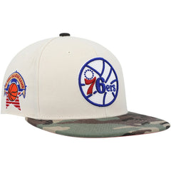 Mitchell & Ness Philadelphia 76ers Hardwood Classics 1976 NBA All-Star Game Off White Camo Fitted Hat Cream/Camo