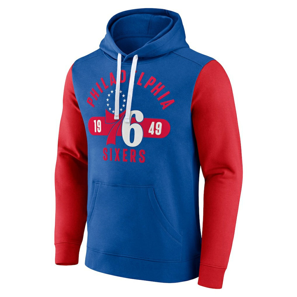 Fanatics Philadelphia 76ers Big & Tall Bold Attack Pullover Hoodie Royal/Red