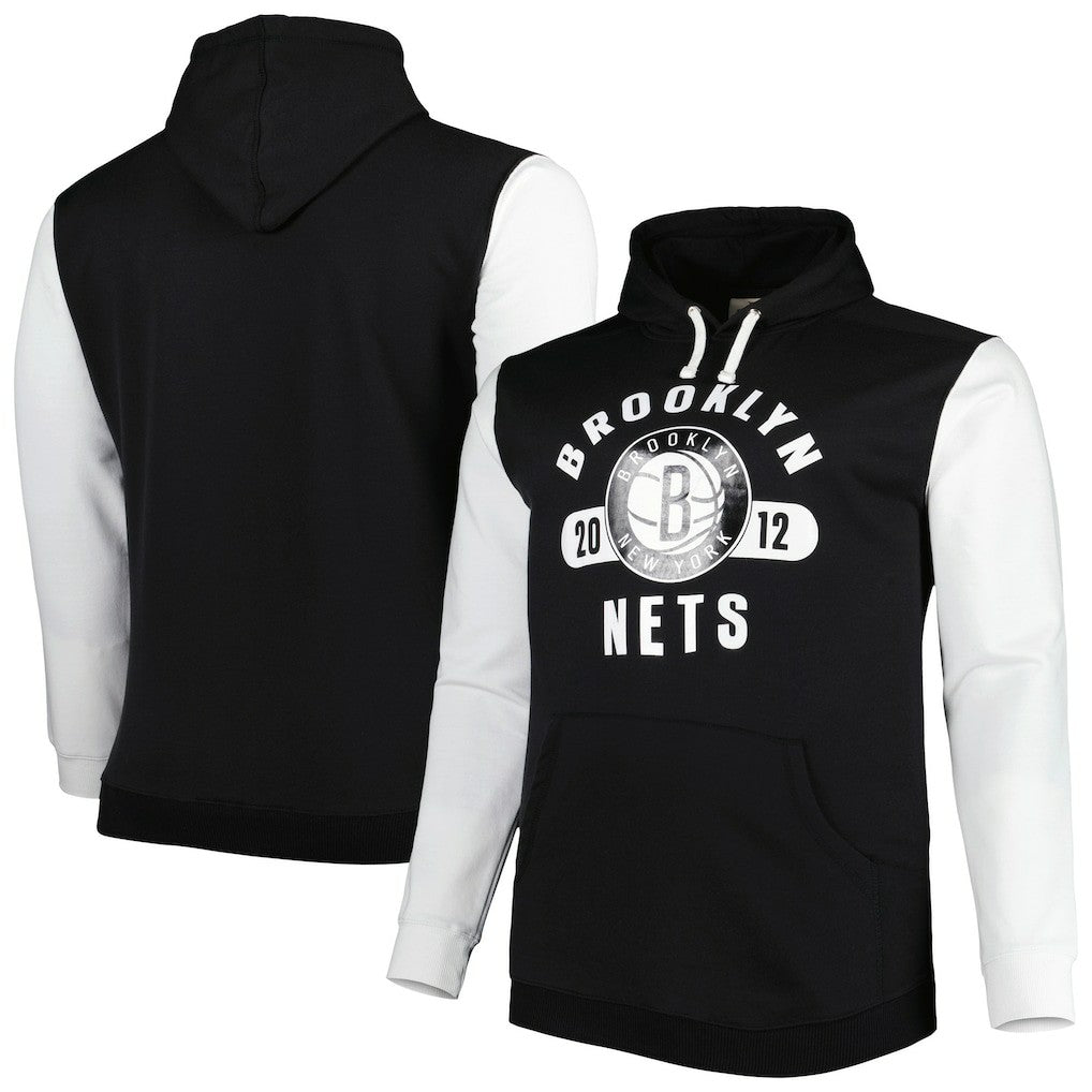 Fanatics Brooklyn Nets Big & Tall Bold Attack Pullover Hoodie Black/White