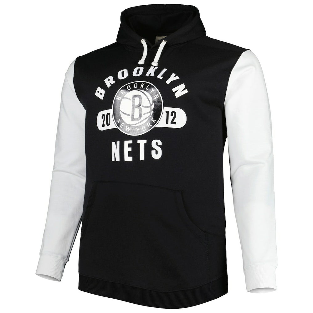 Fanatics Brooklyn Nets Big & Tall Bold Attack Pullover Hoodie Black/White