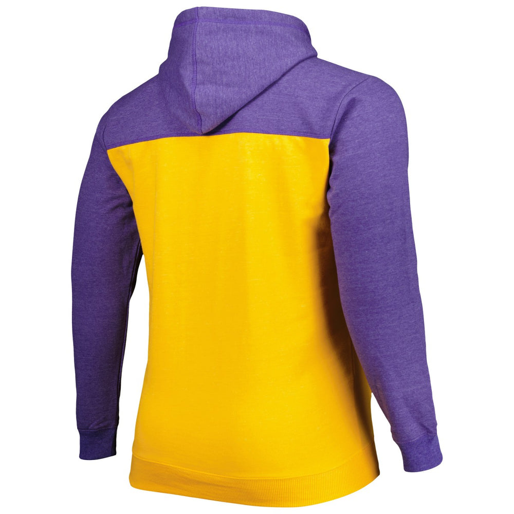 Fanatics Los Angeles Lakers Big & Tall Down and Distance Full-Zip Hoodie Gold/Purple